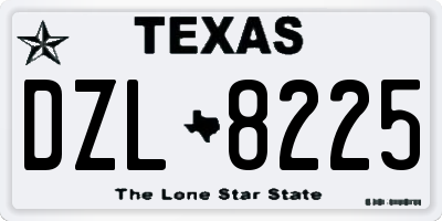 TX license plate DZL8225