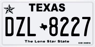 TX license plate DZL8227