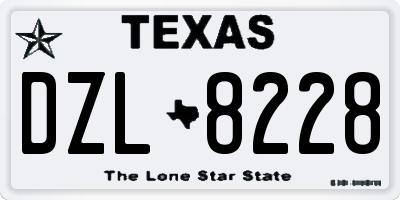 TX license plate DZL8228