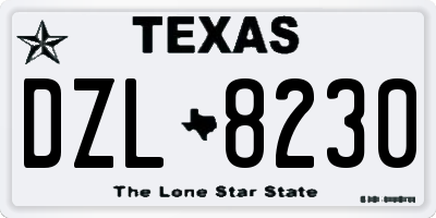 TX license plate DZL8230