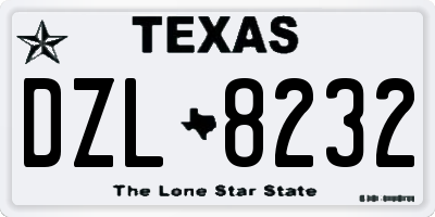 TX license plate DZL8232