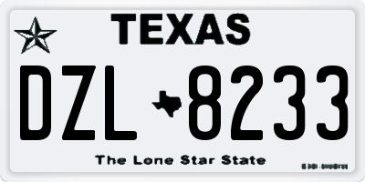 TX license plate DZL8233
