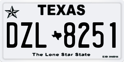 TX license plate DZL8251