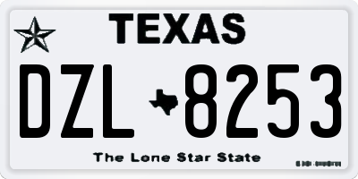 TX license plate DZL8253