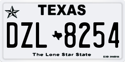 TX license plate DZL8254