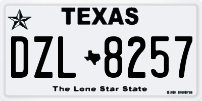 TX license plate DZL8257