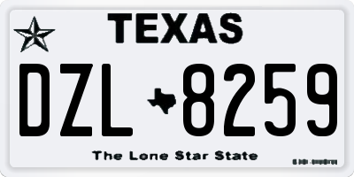 TX license plate DZL8259