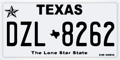 TX license plate DZL8262