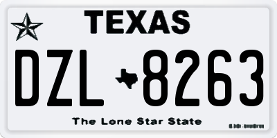 TX license plate DZL8263