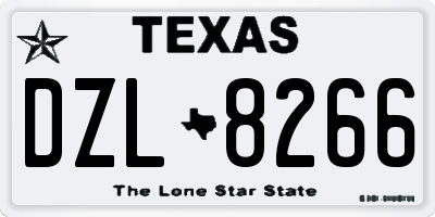 TX license plate DZL8266