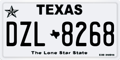 TX license plate DZL8268