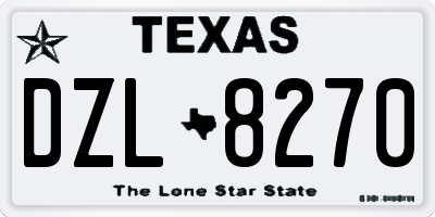 TX license plate DZL8270