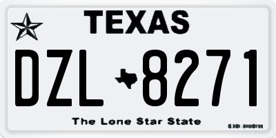 TX license plate DZL8271