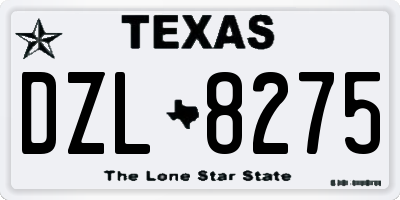 TX license plate DZL8275