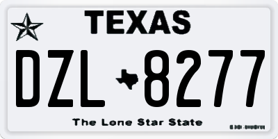 TX license plate DZL8277