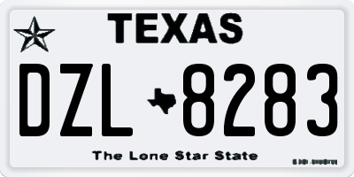 TX license plate DZL8283