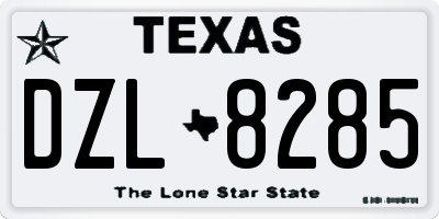 TX license plate DZL8285