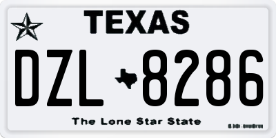 TX license plate DZL8286