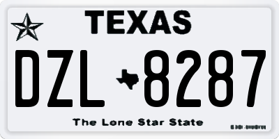 TX license plate DZL8287
