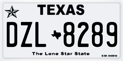 TX license plate DZL8289