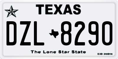 TX license plate DZL8290
