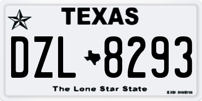 TX license plate DZL8293