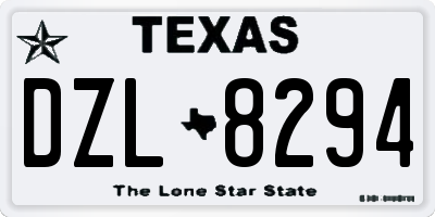 TX license plate DZL8294