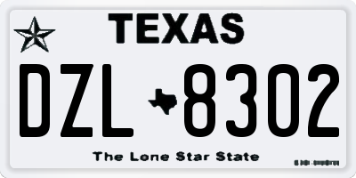TX license plate DZL8302