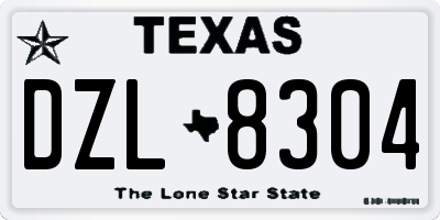 TX license plate DZL8304