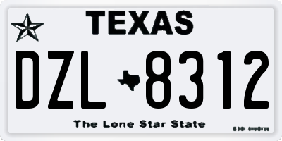 TX license plate DZL8312