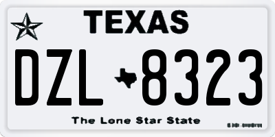 TX license plate DZL8323