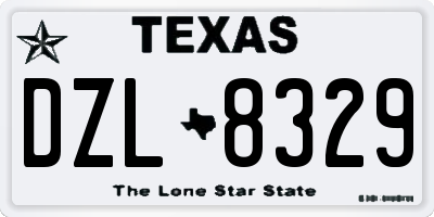 TX license plate DZL8329