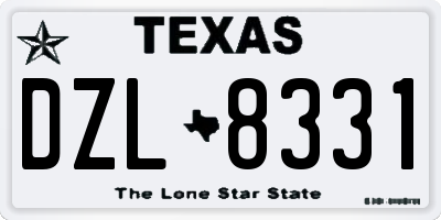 TX license plate DZL8331