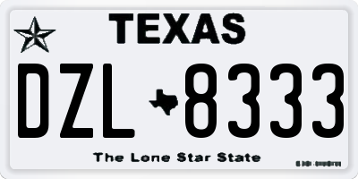 TX license plate DZL8333