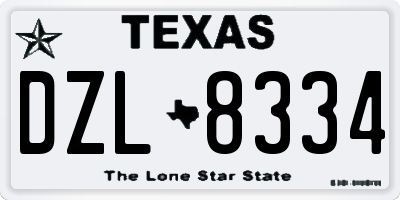 TX license plate DZL8334