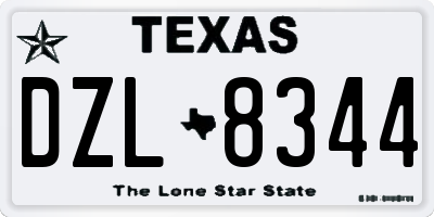 TX license plate DZL8344