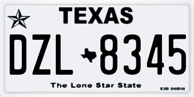 TX license plate DZL8345