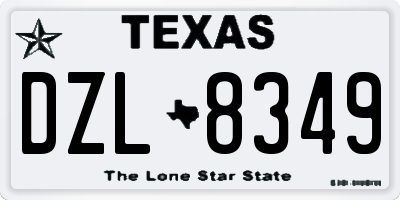 TX license plate DZL8349