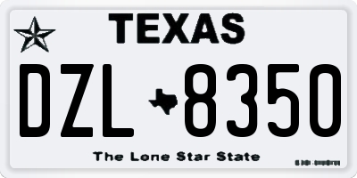 TX license plate DZL8350