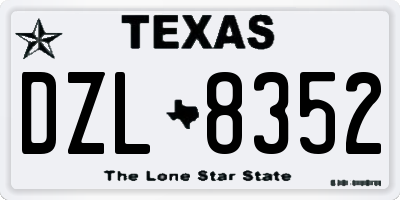 TX license plate DZL8352