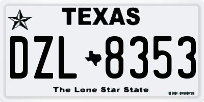 TX license plate DZL8353
