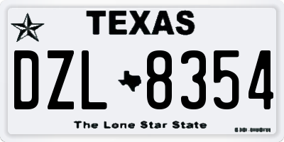 TX license plate DZL8354