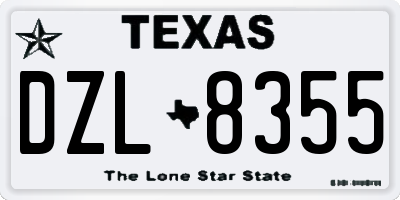 TX license plate DZL8355