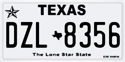 TX license plate DZL8356