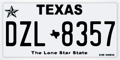 TX license plate DZL8357