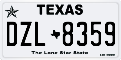 TX license plate DZL8359
