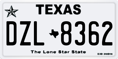 TX license plate DZL8362
