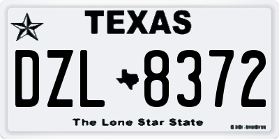 TX license plate DZL8372