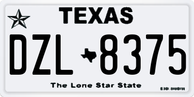TX license plate DZL8375