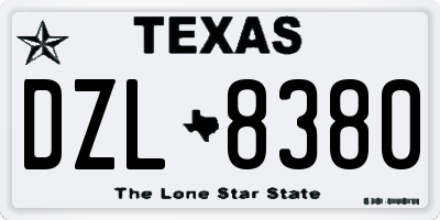 TX license plate DZL8380